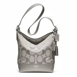 Coach Legacy 21149 Grey Signature Purse with Hangtag & Tassel